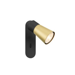 Applique et plafonnier PURI 2.0 Cone interrupteur carré 6W GU10 noir/or - SLV - 1008301