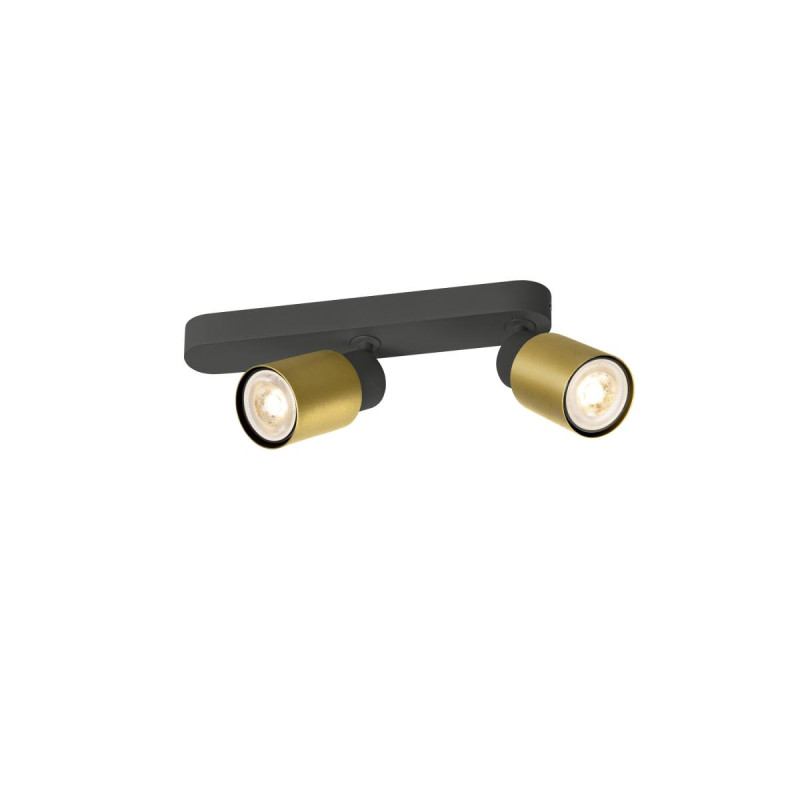 Applique et plafonnier PURI 2.0 Tube asymétrique double 6W GU10 noir/or - SLV - 1008309
