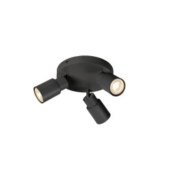Applique et plafonnier PURI 2.0 Tube rond triple 6W GU10 noir - SLV - 1008332