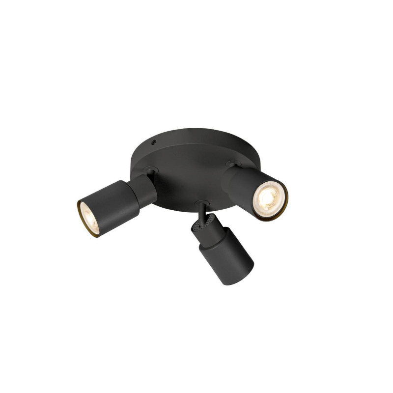 Applique et plafonnier PURI 2.0 Tube rond triple 6W GU10 noir - SLV - 1008332