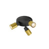 Applique et plafonnier PURI 2.0 Tube rond triple 6W GU10 noir/or - SLV - 1008333