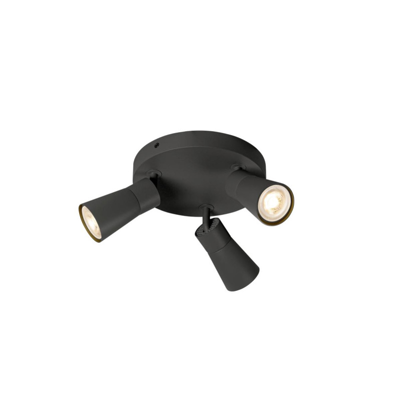 Applique et plafonnier PURI 2.0 Cone rond triple 6W GU10 noir - SLV - 1008336