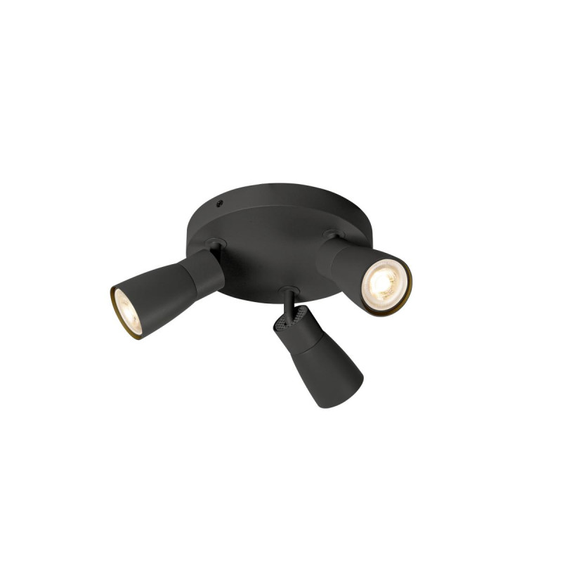 Applique et plafonnier PURI 2.0 Dome rond triple 6W GU10 noir - SLV - 1008340