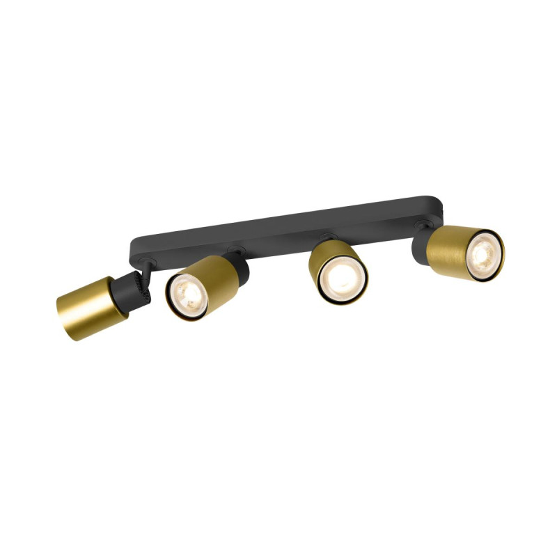 Applique et plafonnier PURI 2.0 Tube long quadruple 6W GU10 noir/or - SLV - 1008345