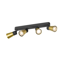 Applique et plafonnier PURI 2.0 Cone long quadruple 6W GU10 noir/or - SLV - 1008349