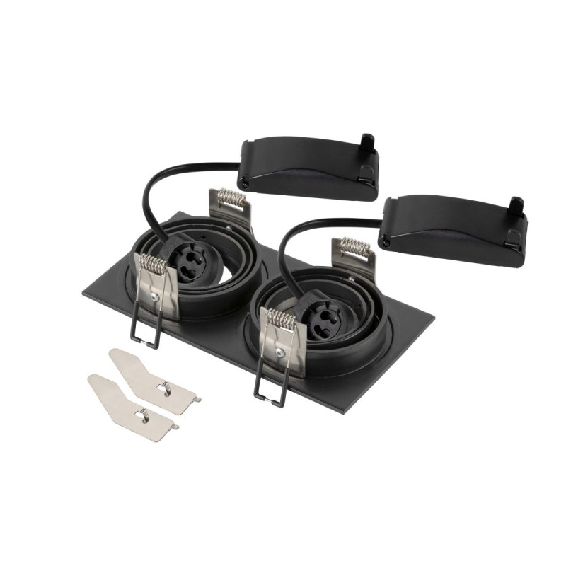 Encastré de plafond NEW TRIA® 155 carré double GU10 noir - SLV - 1008510