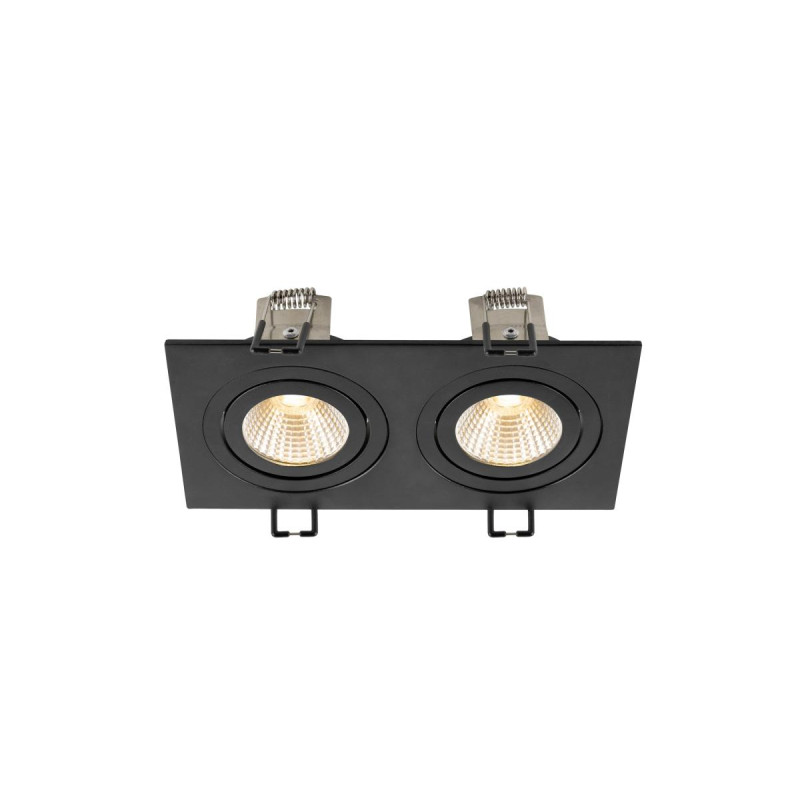 Encastré de plafond NEW TRIA® 155 carré 2700 K LED double PHASE 38° noir - SLV - 1008512