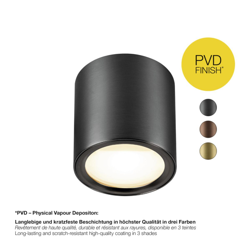 Plafonnier OCULUS rond 2000-3000K 11W dim toWarm PHASE 100° bronze foncé - SLV - 1008618