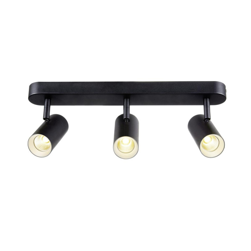 Applique et plafonnier NOBLO® triple rond 2000-3000 K 22W PHASE 36° noir - SLV - 1008708
