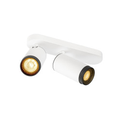 Plafonnier GRIP! L cylindrique double 6W QPAR51 blanc/noir - SLV - 1009096