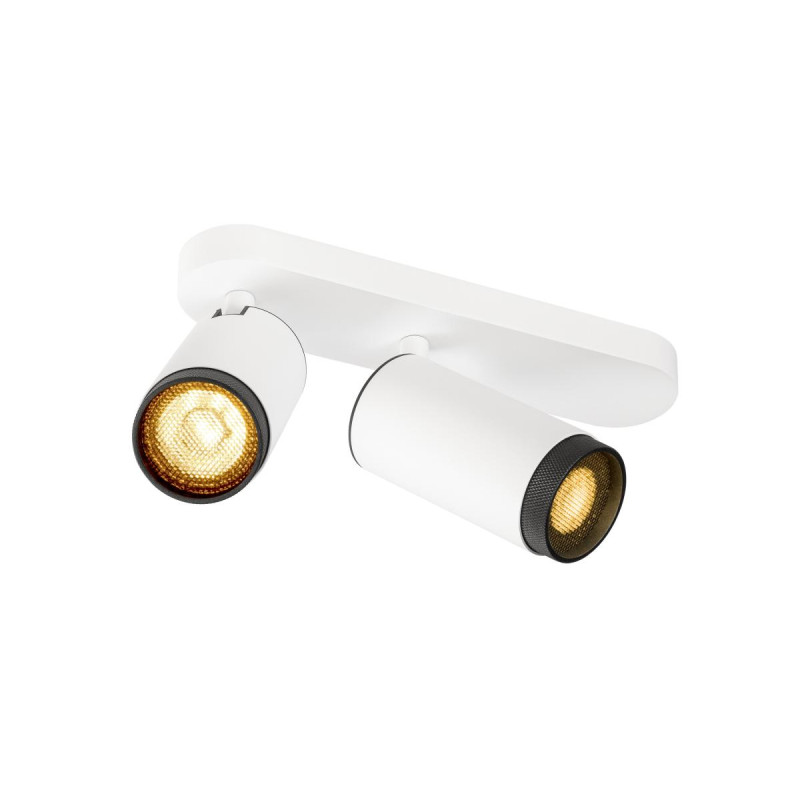 Plafonnier GRIP! L cylindrique double 6W QPAR51 blanc/noir - SLV - 1009096