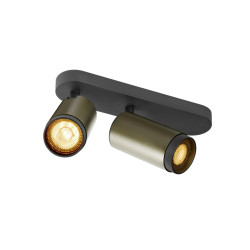 Plafonnier GRIP! L cylindrique double 6W QPAR51 bronze/noir - SLV - 1009098