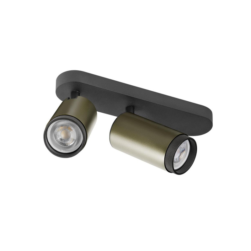 Plafonnier GRIP! L cylindrique double 6W QPAR51 bronze/noir - SLV - 1009098