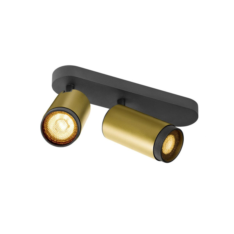 Plafonnier GRIP! L cylindrique double 6W QPAR51 or/noir - SLV - 1009099