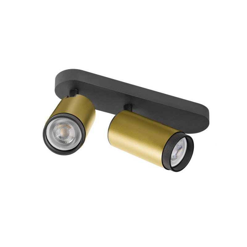 Plafonnier GRIP! L cylindrique double 6W QPAR51 or/noir - SLV - 1009099