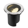 Encastré sol DASAR® L asymétrique 3000K 70°/40° IP65/IP67 rond inox/noir - SLV - 1009168