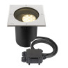 Encastré sol DASAR® L asymétrique 3000K 70°/40° IP65/IP67 carré inox/noir - SLV - 1009169