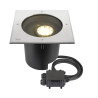 Encastré sol DASAR® XL asymétrique 3000K 70°/40° IP65/IP67 carré inox/noir - SLV - 1009171