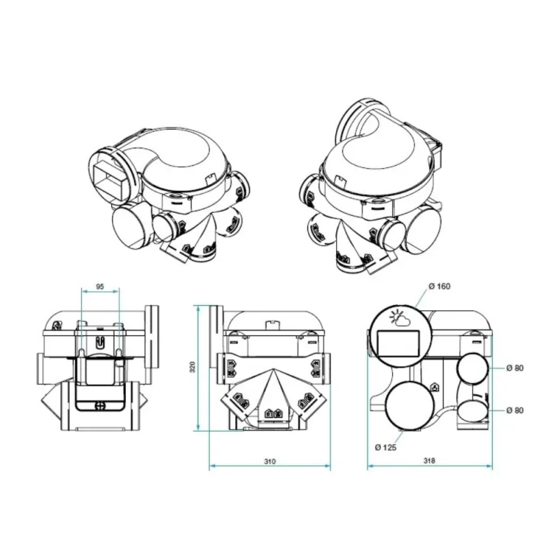 Kit VMC simple flux hygroréglable haute pression installation combles - EASYHOME HYGRO PREMIUM - ALDES