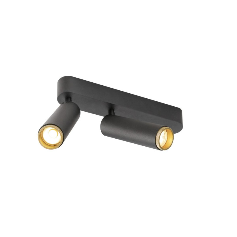 Plafonnier GRIP! M intérieur double PHASE 3000 K 28 W 42° noir / or - SLV - 1009079