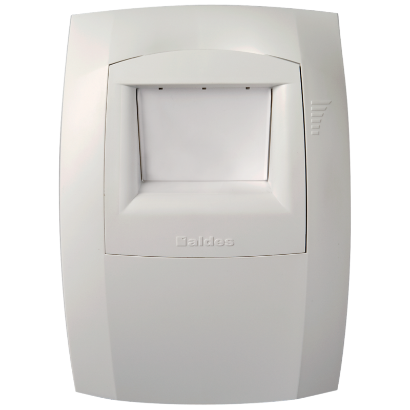 Bouche hygroréglable cuisine Bahia Curve L 10-50/120 m³/h sans fût push 9V blanc - ALDES - 11015191