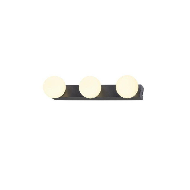 Applique SUN Mirror triple 2700/3000/4000 K TOUCH button 13 W IP44 noir - SLV - 1010194