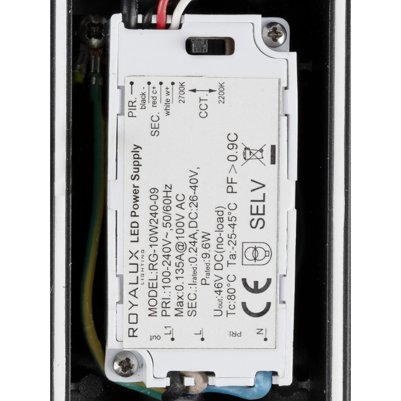 Applique TAHA II extérieur SENSOR 2200/2700 K max. 10 W noir bord de mer - SLV - 1010196
