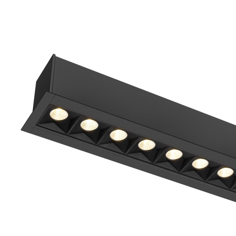 Encastré rectangulaire GLENOS® PRO 12m DALI UGR19 3000K 75° IP20 noir - SLV - 1010522