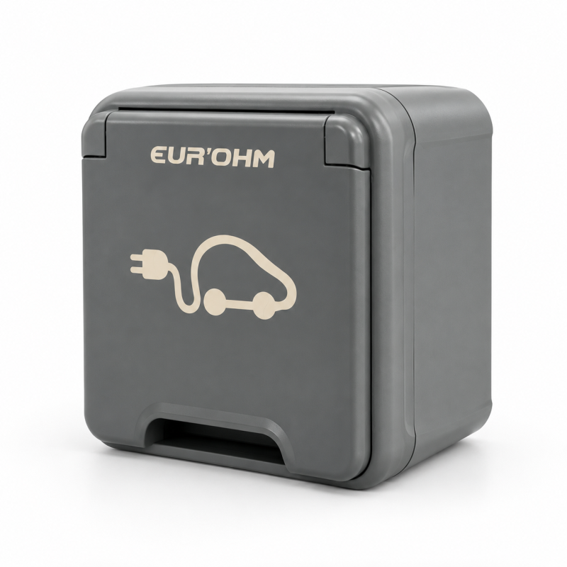 Kit prêt à poser prise de recharge VE 3,7 kW 16A 230V protection différentielle - OXXO - EUR'OHM - 19500
