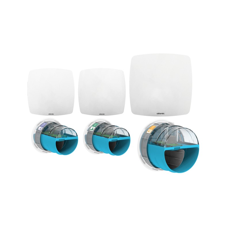 Pack 3 Kits e-Twist&Go pour VMC Hygrogenius Piquages Cuisine / Salle de bain / Wc + 3 Bouches Line - ATLANTIC - 526288