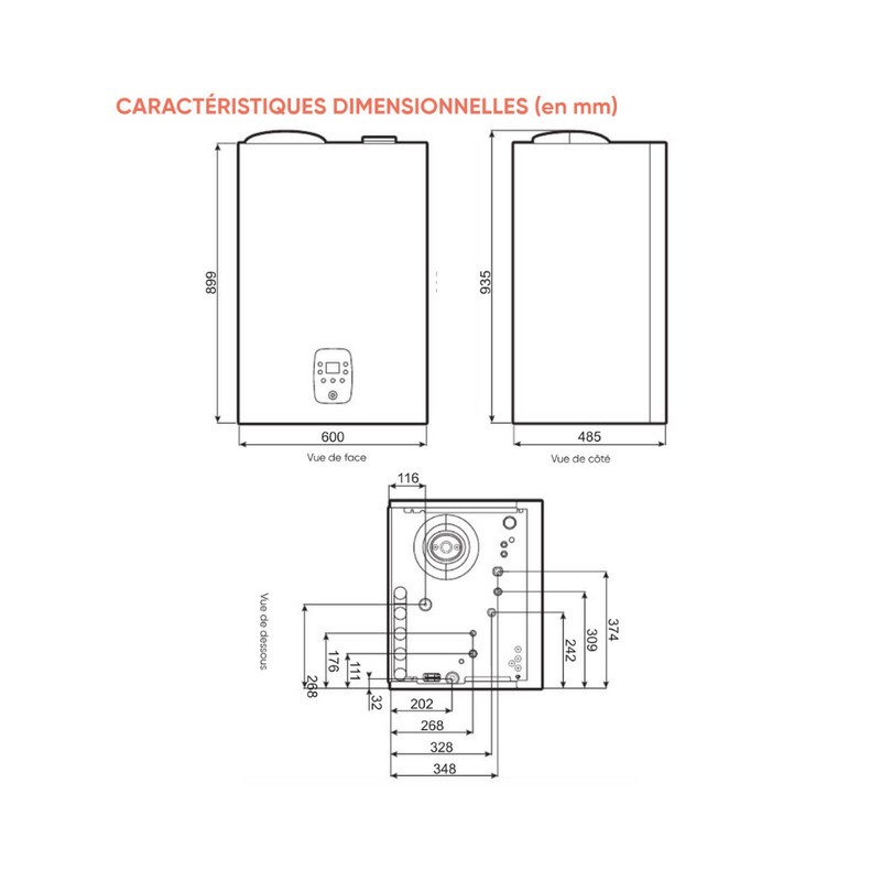 Chaudière Naema 3 Duo murale gaz à condensation ECS accumulée 25 kW - ATLANTIC - 021347