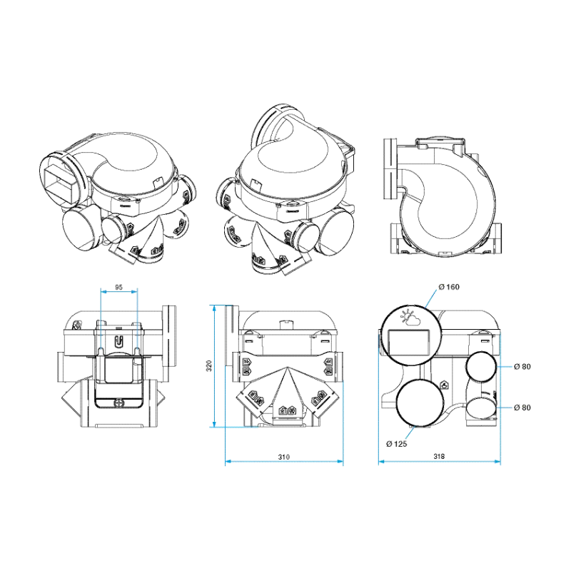 Groupe VMC simple flux hygroréglable - EasyHOME HYGRO PREMIUM MW - 11033033 ALDES - 11033033