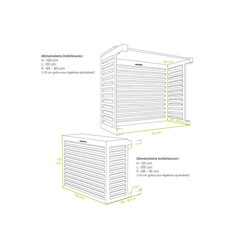 Cache unité extérieure aluminium blanc - DECOCLIM