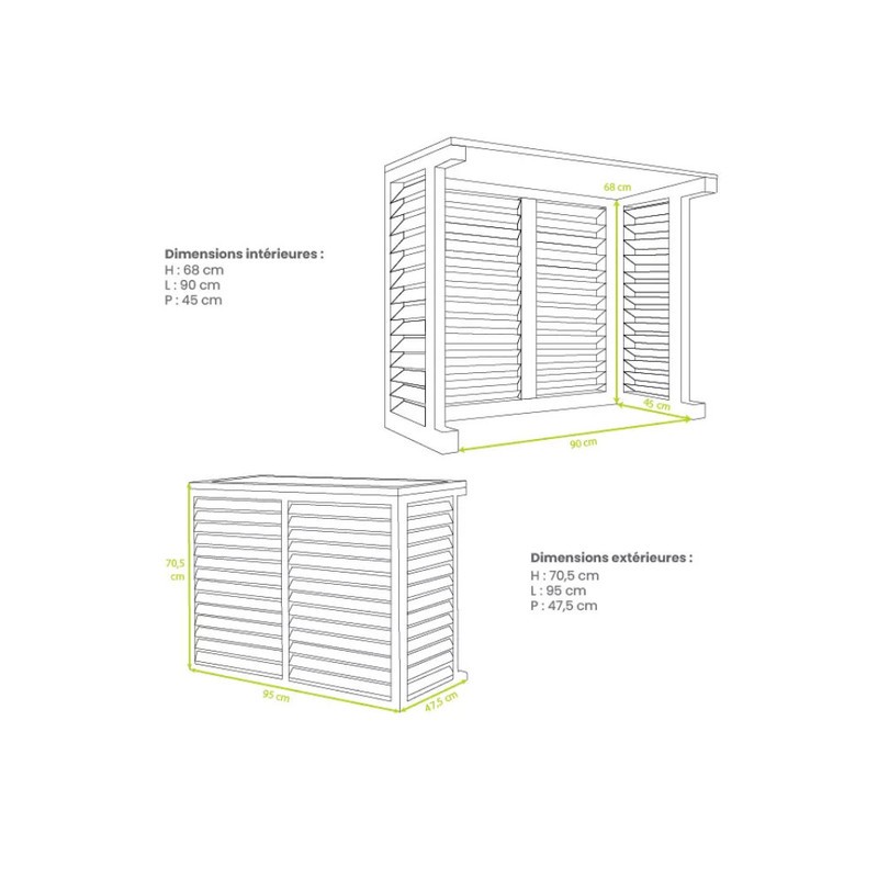 Cache unité extérieure bois - DECOCLIM