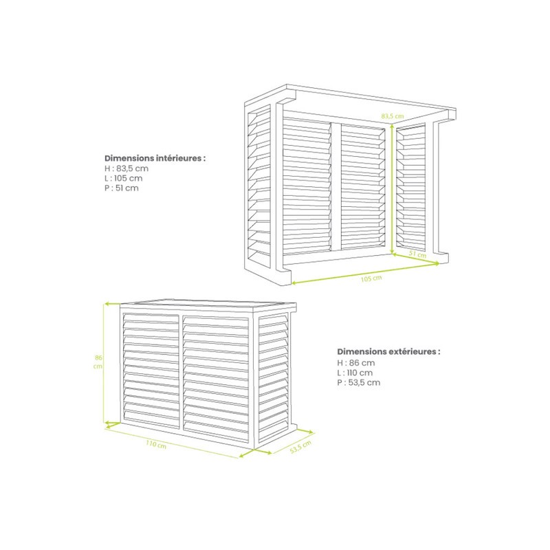 Cache unité extérieure bois - DECOCLIM