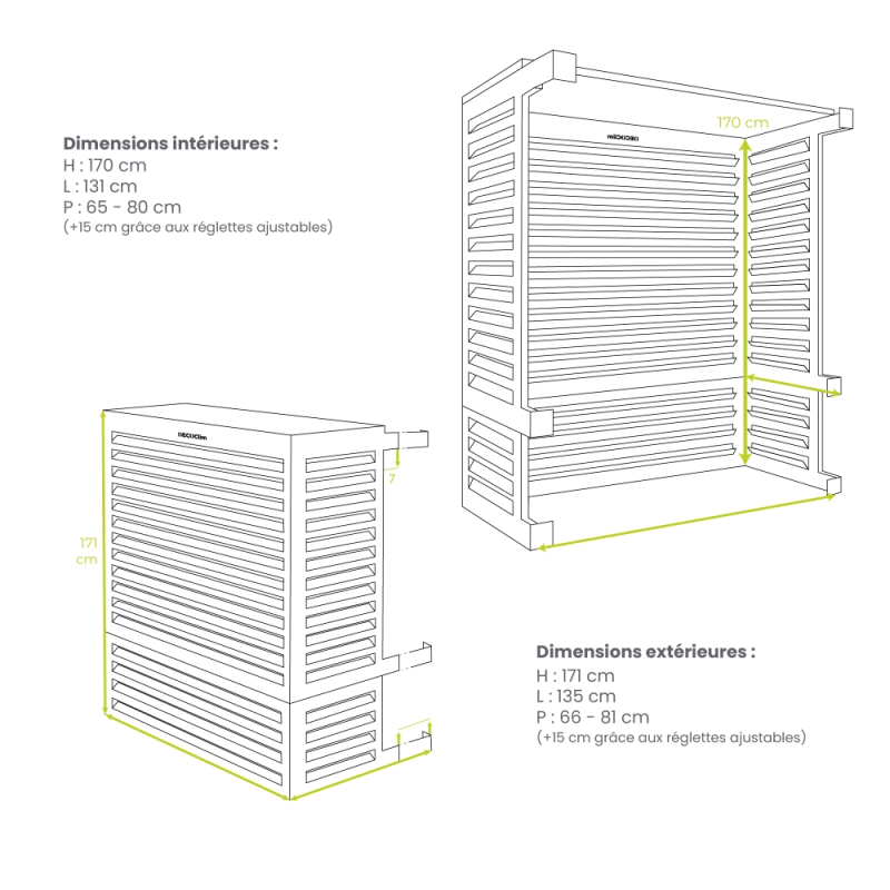 Cache unité extérieure aluminium anthracite - DECOCLIM