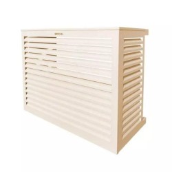 Cache unité extérieure en aluminium blanc crème taille L - DECOCLIM - 23AL9001