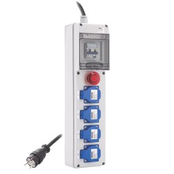 Pack coffret de chantier monophasé 3,5kVA avec 4 prises 16A + bouton d’arrêt d’urgence IP44 - GEWISS - FR60332P
