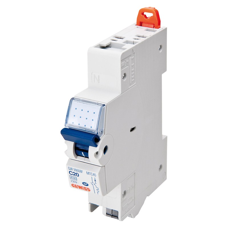 Disjoncteur magnétothermique MTC45 FIXMATIC 20A 1P+N C neutre à gauche 1 module - GW90608F