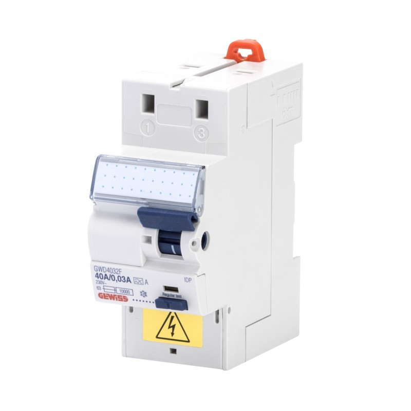 Interrupteur différentiel 63 A instantané FIXMATIC 2 modules 30 mA type AC - GEWISS - GWD4042F