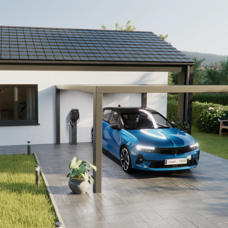 Borne de recharge pour voiture électrique avec TIC. RFID. Bluetooth - Witty One - HAGER
