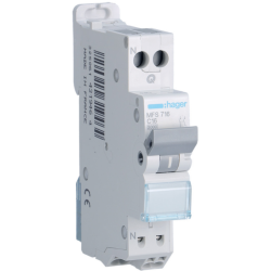 HAGER - Disjoncteur 1P+N 3kA C-16A connexion SanVis 1 Module - MFS716