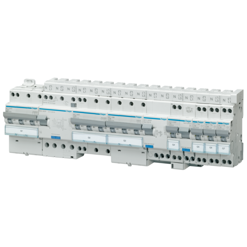 HAGER - Disjoncteur Différentiel 1P+N 4.5kA C-40A 30mA type AC 60Hz - ADC847F