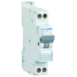 HAGER - Disjoncteur 1P+N 3kA C-16A 1 Module - MFN716