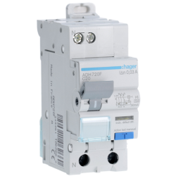 Disjoncteur différentiel 1P+N 3kA C-20A 30mA type Haute Immunité - HAGER - ADH720F