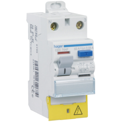 HAGER - Interrupteur différentiel 2P 63A 30mA type AC à bornes décalées - CDC764F