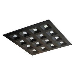Dalle 600x600mm dimmable DALI avec lentilles en polycarbonate 4000K Noir - DOMINO - INDIGO - DMB66X4K