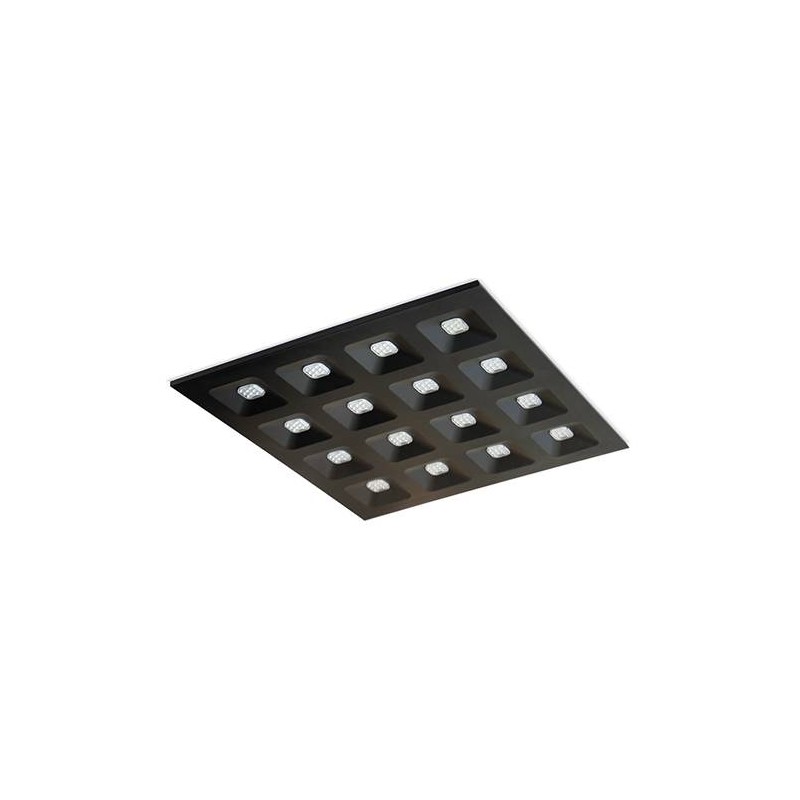 Dalle 600x600mm dimmable DALI avec lentilles en polycarbonate 4000K Noir - DOMINO - INDIGO - DMB66X4K