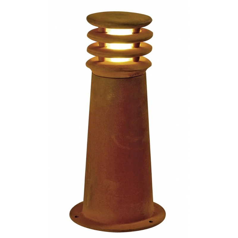 Borne extérieure RUSTY® 40 ronde fonte rouillée E27 11W max IP55 bord mer - SLV - 229020