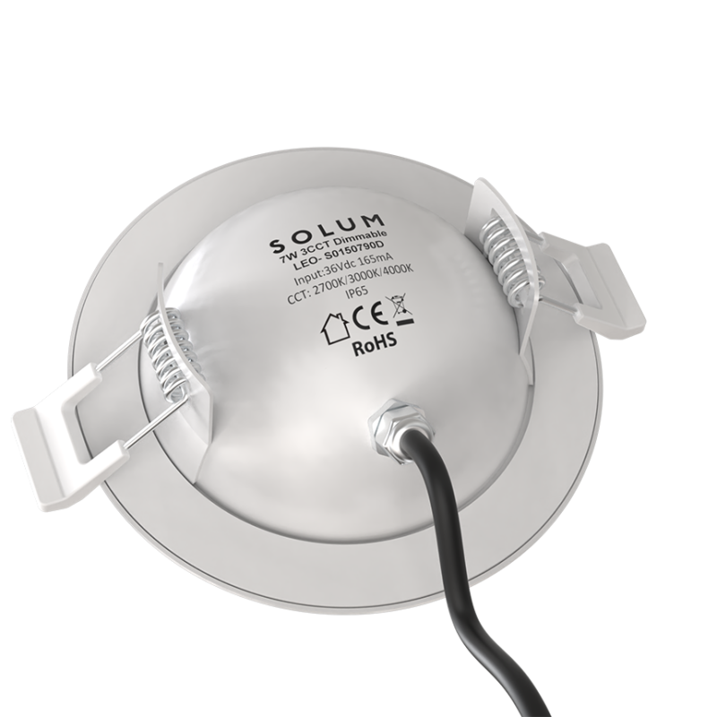 LEO Spot encastré blanc 8W, 690Lm, CCT 2700K/3000K/4000K, Orientable 90°, Rotatif 360° - S0150790D - SOLUM